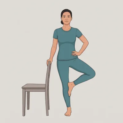 Chair-Supported Tree (chair yoga)