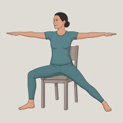 Chair Warrior II (chair yoga)